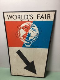 1961 Metal World's Fair Advertising Sign