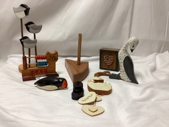 Wood Decor Lot - Birds, And More