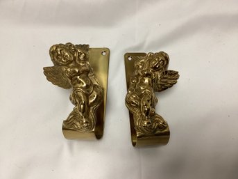 Victorian Brass Cherub Wall Hooks