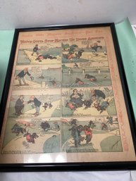 Framed Sunday Globe Comic Strip - 1912