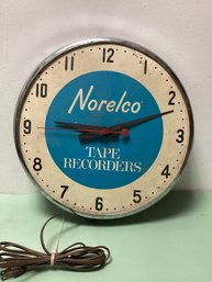 Norelco Tape Recorders Vintage Wall Clock