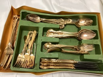 Gold Tone Silverware Lot