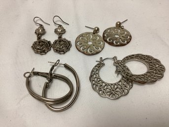Silver Tone Dangle Earrings Lot