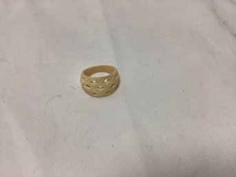 White Ivory Hand Carved Ring