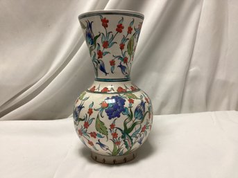 Turkish Kutahya Vase Signed And Hand Painted