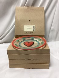 Kosta Boda Hearts Small Plate - Lot Of 5