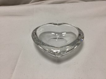 Orrefors Signed Heart Trinket Dish