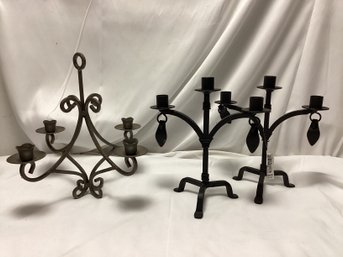 Wrought Iron Candle Holders - Candelabras