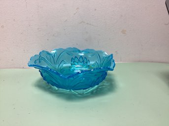 Early Fenton Opalescent Waterlily & Cattails Bowl