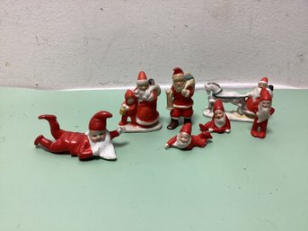 Vintage Mini Ceramic Santa Figures