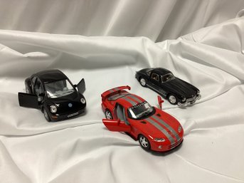 Die Cast Car Lot - Mercedes, Viper, And Beetle