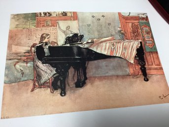 Carl Larson Suzanne At The Piano Lithograph