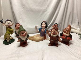 Walt Disney Productions Ceramic Snow White & The Seven Dwarfs Figures