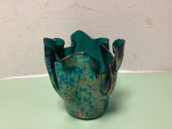 Iridescent Fused Art Vase