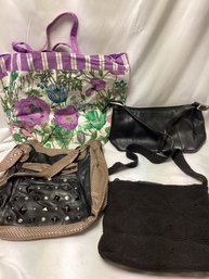 Purse Lot - Leather, Woven, Cloth