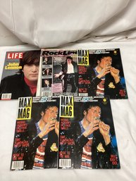 Michael Jackson Rock Magazines & John Lennon Life Magazine