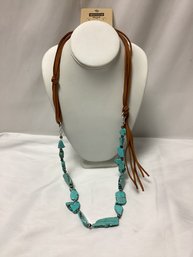 Blessed People Country Western Turquoise Stone Necklace