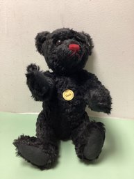 Steiff Classic Teddy Bear Black Mohair Red Nose