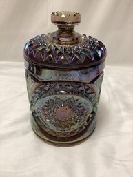 Imperial Glass Carnival Glass Iridescent Lidded Jar