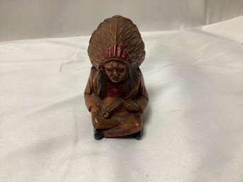 Hand Carved Wooden Indian Statue