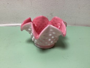 Early Fenton Rose Dotted Bowl