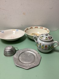 Children's Tableware - Doulton Bunnykins, Pewter And More