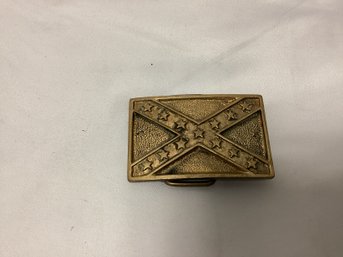 Confederate Flag Solid Brass Belt Buckle