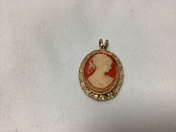 Carved Shell Cameo Pendant