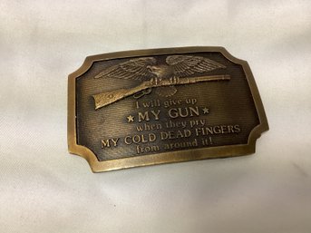 Gun Rights Brass Belt Buckle