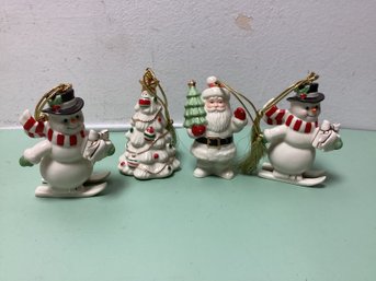 Santa, Snowman, And Tree Lenox Ornaments