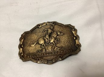 Wells Fargo & Company Brass Belt Buckle