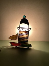 Light Up Stained Glass Light House