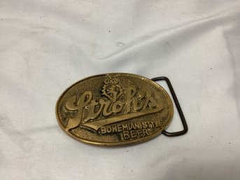 Stroh's Brass Belt Buckle