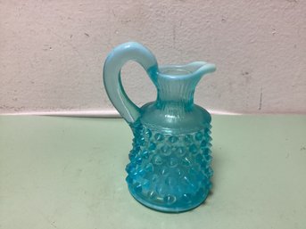 Fenton Aqua Blue Opalescent Hobnail Creamer