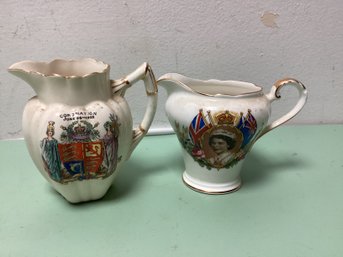 Historical Coronation Creamers - Lot Of 2