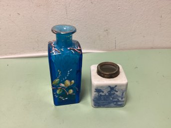 Pair Of Antique Inkwells