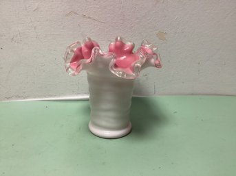 Fenton Peach Crest Vase