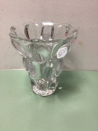 Vannes Le Chatel France Original Signed Crystal Vase