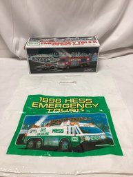 2005 Hess Emergency Truck With Rescue Vehicle And Hess Bag