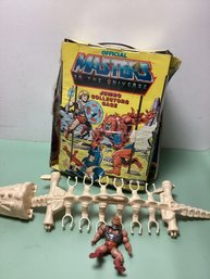 Vintage MOTU Masters Of The Universe Carrying Case, Toy, And Action Figure