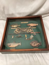Fishing Shadow Box - Includes Wooden Lures