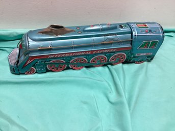 Blue International Express Tin Toy Train