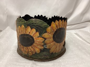 Sunflower Tin Candle Holder