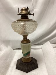Kerosene Composit Lamp With Painted Stem