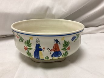 Longchamp French Hand-painted Porcelain Brittany Bowl