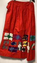 1950s Handmade Christmas Skirt - Hand Stitched Christmas Patterns