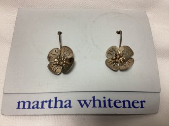 Martha Whitener Sterling Silver Flower Dangle Earrings