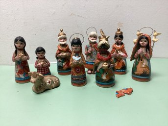 Signed Riter Bay Clay Antique Nativity Set