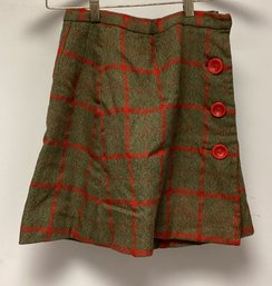 1950s Handmade Wool Box Pattern Skirt