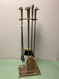 Brass Duck Fireplace Tools